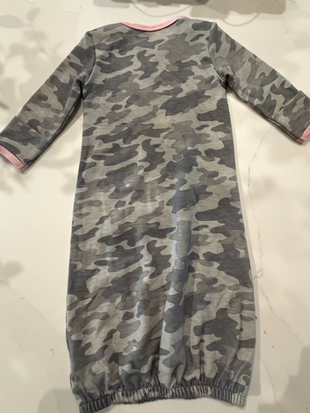 BASS PRO SHOP Girls' Gray Camo Sleep Gown with Pink Trim